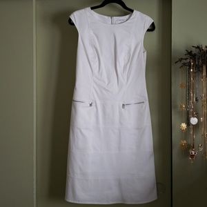 Calvin Klein white Sleeve zipper dress